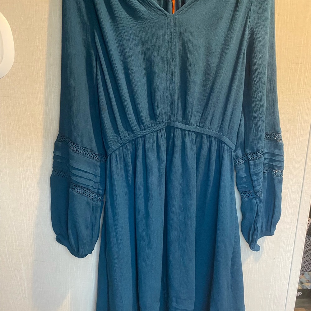 Knox Rose Teal Blouse with Ruffle Detail